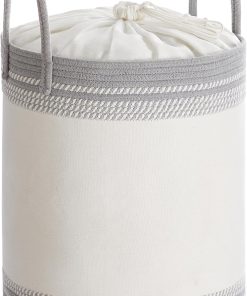 Cotton rope laundry basket with handles