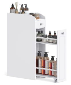 VASAGLE Slim Storage Cabinet. Narrow Storage Organizer with Slide Out Drawers