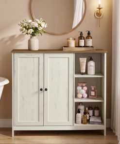 VASAGLE Bathroom Floor Cabinet. Freestanding Storage with 2 Doors | MDF Organizer. Adjustable Shelves