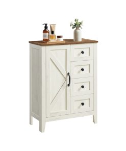 Liry Collection - Farmhouse Bathroom Floor Cabinet with 4 Drawers