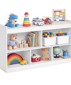 SONGMICS Kids' Toy Storage Shelf. Montessori Shelf with 5 Compartments | Storage Unit for Children's Room Playroom. Beech Beige. CUSTOS Collection