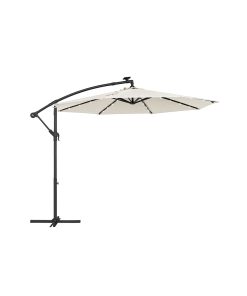 10 ft Cantilever Patio Umbrella with Solar-Powered LED Lights