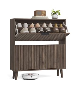 MAXE Collection - Shoe Storage Cabinet with Flip Drawers