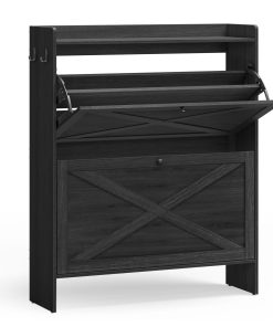 VASAGLE Shoe Storage Cabinet Organizer with 2 Flip Drawers