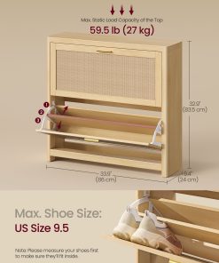VASAGLE ELLAN Collection - Boho Shoe Storage Cabinet