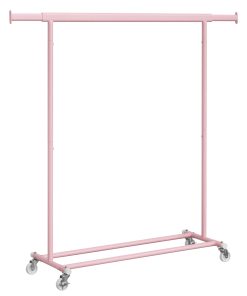 SONGMICS Clothes Rack with Wheels. Heavy-Duty Clothing Rack for Hanging Clothes. Portable Garment Rack. with Extendable Hanging Rail. 220 lb Load Capacity