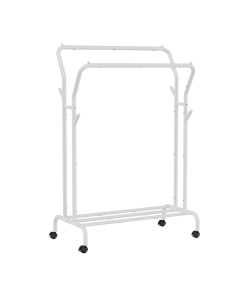 Double-Rod Clothes Rack with Wheels 40.7 Inches