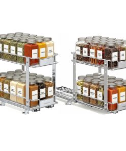 SONGMICS 2 Tier Pull Out Spice Rack for inside Cabinets