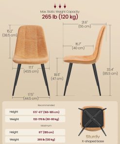 VASAGLE Set of 4 Dining Chairs