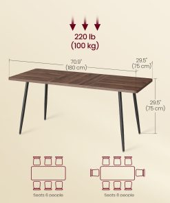 Modern Dining Table with Heat Resistant Tabletop