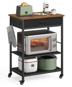 Storage with drawer adjustable shelf hooks and wheels