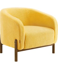VASAGLE Accent Barrel Chair. Fleece Armchair with Solid Wood Legs