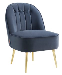 VASAGLE Accent Chair. Velvet Vanity Chair with Metal Legs. Shell-Shaped Back. Wide Seat. Luxury Style