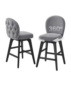Bar Stools Set of 2  with Chenille Fabric