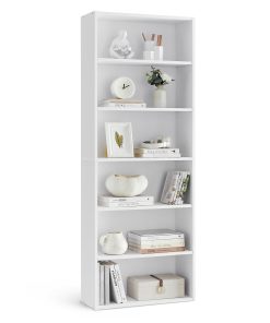 VASAGLE Bookshelf. 23.6 Inches Wide. 6-Tier Open Bookcase with Adjustable Storage Shelves. Floor Standing Unit
