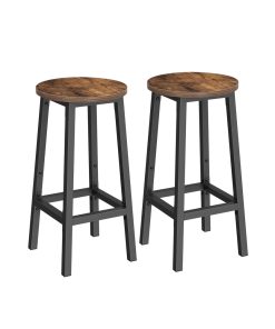 Set of Industrial bar stools with steel frame