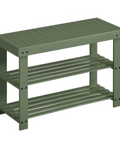 SONGMICS Shoe Rack Bench. 3-Tier Bamboo Shoe Storage Organizer