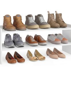 Stackable shoe rack shelf for closet or entryway