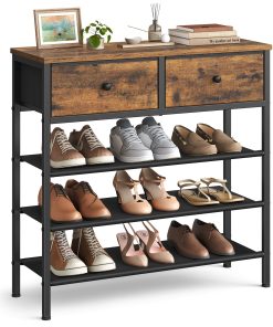 Entryway Storage with Fabric Drawers