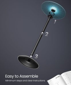 VASAGLE Bar Tables. Set of 2 Round Cocktail Tables with Multi-Colored Lights and Glass Tops. Large Steel Base