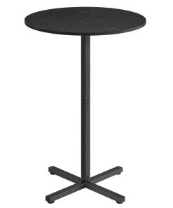 VASAGLE Round Cocktail Table. High Top Bar Pub Table with Metal Frame and Cross Base