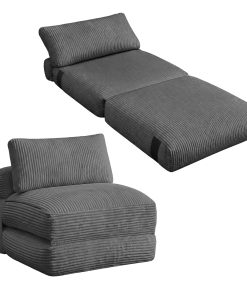 VASAGLE Folding Sofa Bed Convertible Chair Bed with Pillow Sleeper Chair