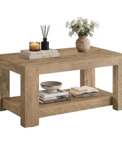 Rustic coffee table with shelf