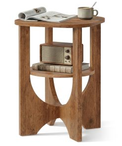 Small side table with lower shelf for bedroom or living room