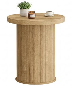 Round Side Table Mid Century Modern Nightstand for Small Spaces. Living Room. Bedroom. Home Office