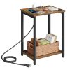 VASAGLE Side Table with Charging Station