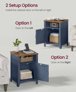 VASAGLE LIRY Collection - Farmhouse Nightstand with Barn Door