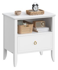 VASAGLE Nightstand. Bedside Table. Side End Table with Drawer and Open Shelf