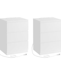 VASAGLE Nightstands with Charging Station. Set of 2