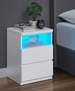 VASAGLE Nightstand with Adjustable LED Light