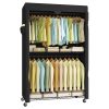 Heavy-Duty Rolling Clothes Rack