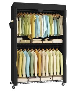 Heavy-Duty Rolling Clothes Rack