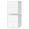 Stackable fabric drawers with wood top
