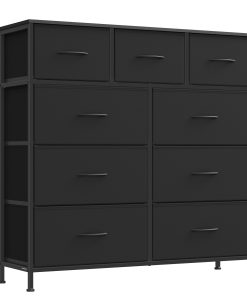 Wide Fabric Bedroom Storage Organizer with 9 Drawers