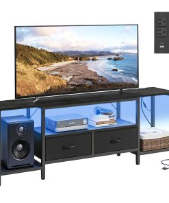 SONGMICS BELLAH Collection - TV Stand with Power Outlets and Lights