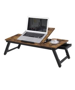 Brown & Black Laptop Table with Adjustable Top