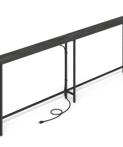 Narrow Entryway Table with Outlet and Hooks