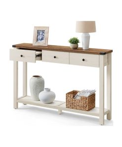 Liry Collection - Console table with drawers and open shelf