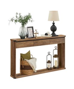 Liry Collection - Narrow console table with drawers and bottom shelf