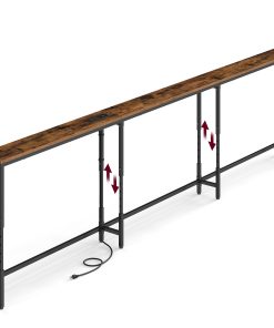 Adjustable console with outlet