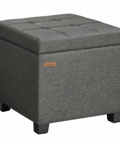 Linen storage ottoman with lid for bedroom or living room