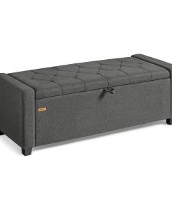 Linen storage ottoman bench for bedroom or living room