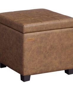 Square Storage Ottoman with Hinged Lid