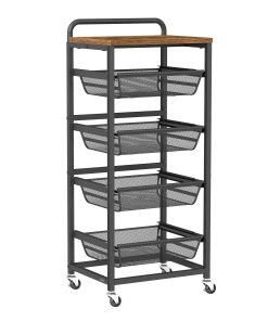 VASAGLE Storage Cart with Pull-Out Baskets