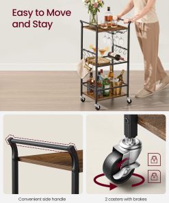 VASAGLE 3-Tier Bar Cart