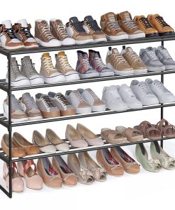 SONGMICS Shoe Rack. 4-Tier Shoe Organizer. Metal Shoe Storage Shelf